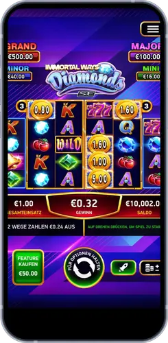 Immortal Ways Diamonds Slot – fünf Münzsymbole im Immortal Array
